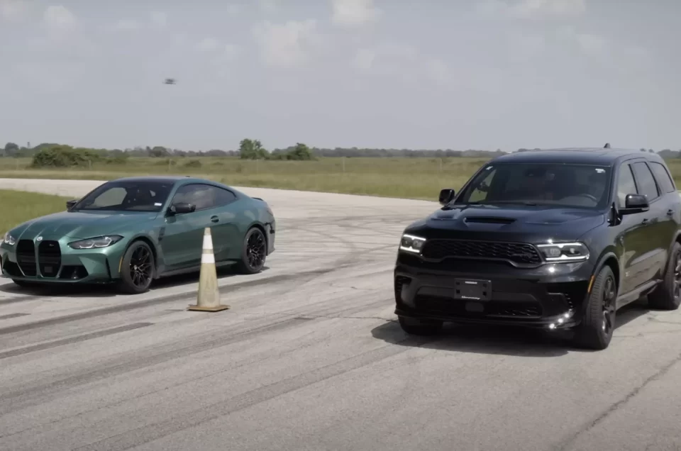 BMW M4 Competition competed in the race with Dodge Durango (VIDEO)