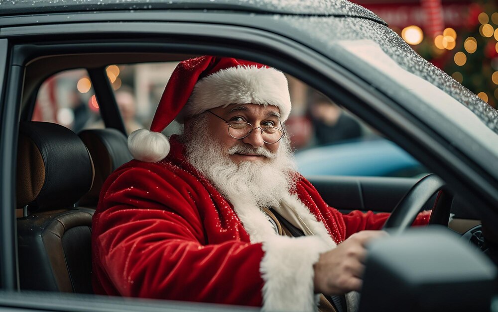 Santa Driving Car